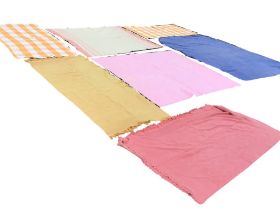 A pink cotton Durham quilt stitched with scrolling; a pair of blankets with floral, ribbed patterns,