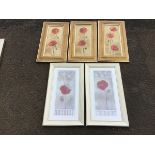 Marilyn Robinson, a pair of abstract lithographs of roses on a white ground, titled Linen 1 & 2,