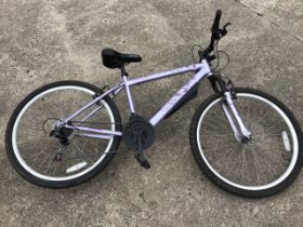 An Apollo Jewel ladys mountain bike, with soft saddle and Shimano 18-speed gears, etc.