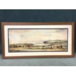 William Fergie, watercolour, Berwick landscape from Halidon Hill, a panoramic view,