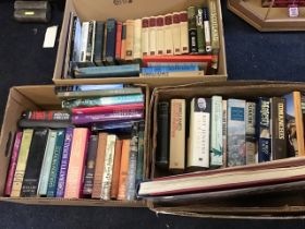 Three boxes of books on history - biographies, war, battles, Scotland, coffee table type books,