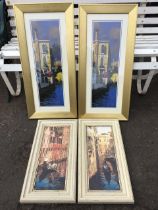 Craig, a pair of oleographic prints titled Venizia 1 & 2 depicting canals with gondolas, signed