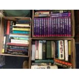 Three box of historical books including a set of twenty book club monarchs, war & battles, Scotland,