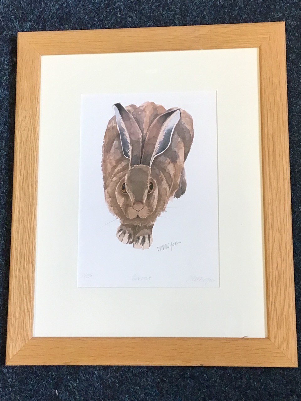 Mary Ann Rogers, lithographic coloured print of a hare, signed and numbered in pencil, titled - Bild 3 aus 3