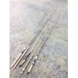 Five miscellaneous cork handled fibreglass two-piece rods - Young Angler, Liverpool, various
