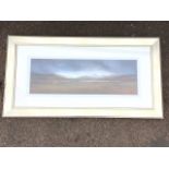 Peter Dowr, a signed lithographic highland landscape print, titled Distant Horizons 2, in silvered