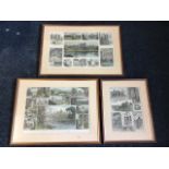 Three late Victorian handcoloured prints of Alnwick, depicting scenes of the castle and surrounds,