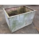 A rectangular riveted galvanised tank with flat rim. (37in x 26.5in x 24in)