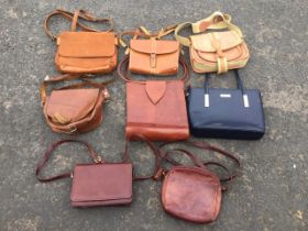 A collection of leather bags - Pierre Cardin, Salisburys, Verucci Collection, Gigi, trader and