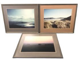 A set of three Northumberland landscape photographs, signed on margins - John Lawson, Susan