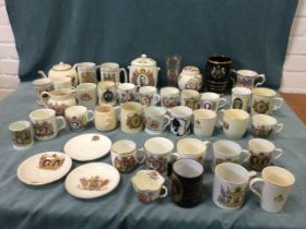 A collection of royal commemorative ceramics and glass, coronations, weddings and jubilees,