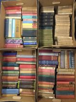 Four boxes of hardback books, mainly novels and fiction - Conan Doyle, Edgar Wallace, John Buchan,