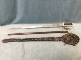 A George V officers dress sword from the Royal Corps of Signals, with engraved blade by William