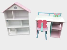 A Vertbautet childs painted desk and matching chair - 33.5in x 19in x 28.5in; and a similar