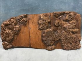 A C20th floral carved sycamore woodblock for fabric printing used by the Cummersdale Mill, Carlisle,