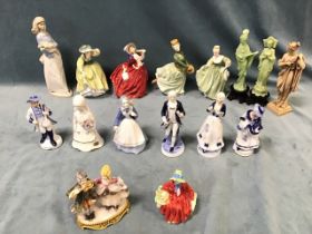 Five Royal Doulton figurines - Grace, Fair Lady, Buttercup, Autumn Breezes and Linda; and