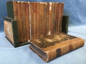 A collection of early C20th classic French leather bound books, having gilt tooled fleur-de-lis