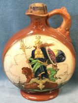 A Royal Doulton Kingsware Dewars Whisky commemorative 1919 peace jug, depicting a victorious