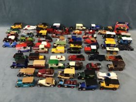 A collection of die-cast model cars, Lesney Models of Yesteryear, Lledo, Corgi, Realtoy, Dinky, Rio,