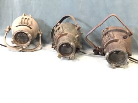 A set of three Strand Electric pattern 23s theatrical spotlights. (12.5in) (3)