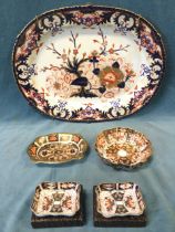 A pair of boxed rectangular scalloped Royal Crown Derby ashtrays decorated in the traditional
