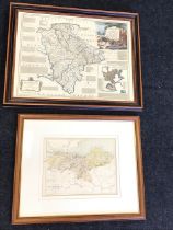 An Edwardian coloured map of Edinburgh and The Lothians after W Hughes, the folded plate mounted &