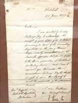 An 1855 Whitehall letter from an A Waddington pleading the case of a juvenile offender sentenced