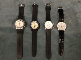 Four replica gentlemans wristwatches - Jaeger-le-Coultre, IWC & Breitling, the timepieces all with