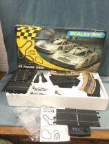 A boxed 1970 Scalextric set - Le Mans 24hr with Mercedes model cars, alternative circuits, lap