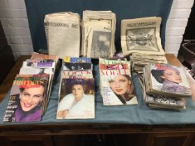 A collection of Vogue and Harpers & Queen magazines dating from the 1960s to the early 2000s; and