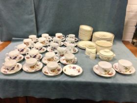 A Royal Worcester porcelain Evesham pattern tea & coffee service with teacups, coffee cups,