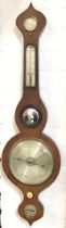 A Victorian rosewood wheel barometer by Alexander Simpson of Fraserburgh, the shaped case housing