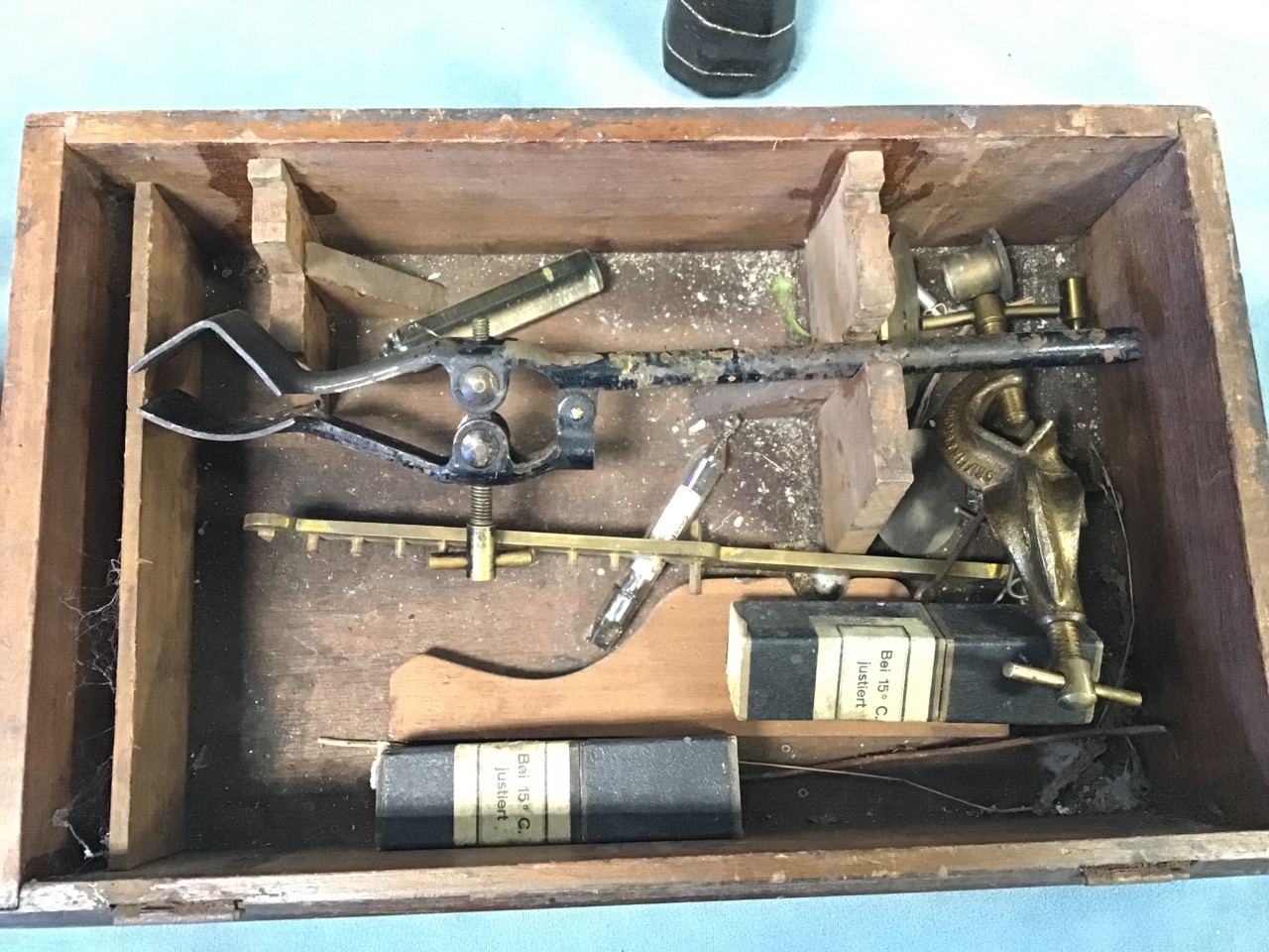 Miscellaneous collectors items - two wood tennis rackets with clamps, a pyramid telephone, a - Image 2 of 3