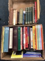 Two boxes of miscellaneous books - royalty, poetry, languages, astronomy, livestock, carpentry, folk