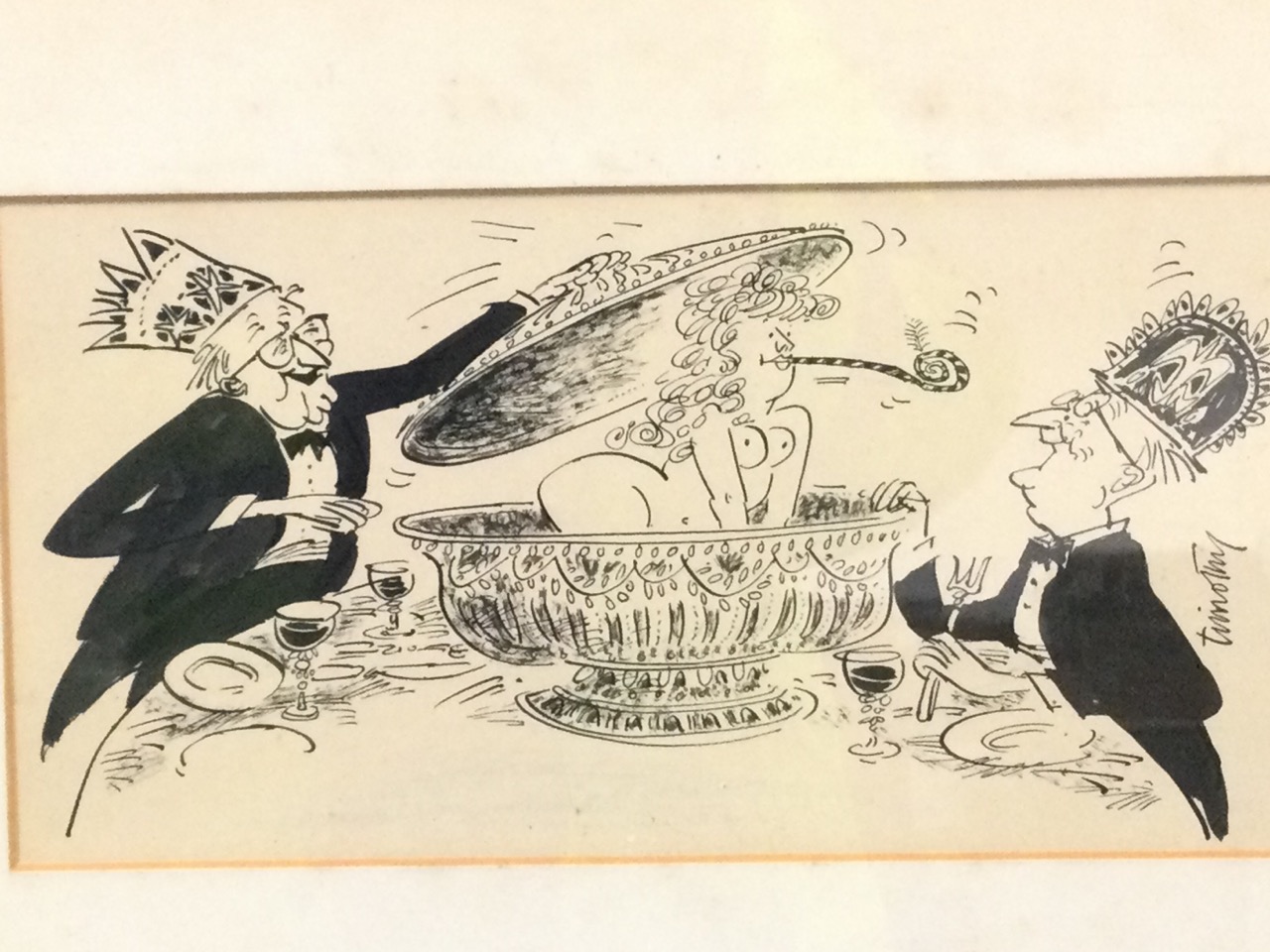 Timothy Birdsall (Sunday Times & Spectator cartoonist), pen and ink, political cartoon depicting