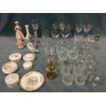 Miscellaneous ceramics & glass including sets & pairs of drinking glasses, Edinburgh Crystal,