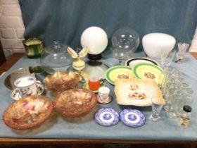 Miscellaneous ceramics and glass including royal commemoratives, a large Copeland breakfast cup &