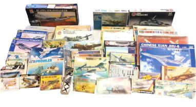 Forty boxed model construction kits, military aircraft and accessories including Wellington,