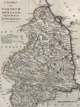 A handcoloured engraved map of Northumberland, after Lodge, published by John Murray for the
