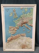 A 3D relief map of the British Isles, mainland Europe and North Africa, published 1968 by the