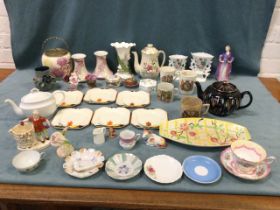 Miscellaneous ceramics including a 1930s Royal Doulton figure titled Clotilde, a set of Myott art