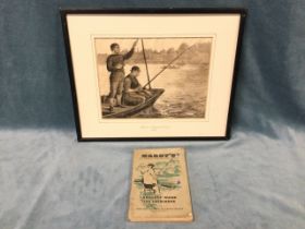 A Victorian woodcut depicting a Member of the Thames Angling Club, published in 1873, signed and