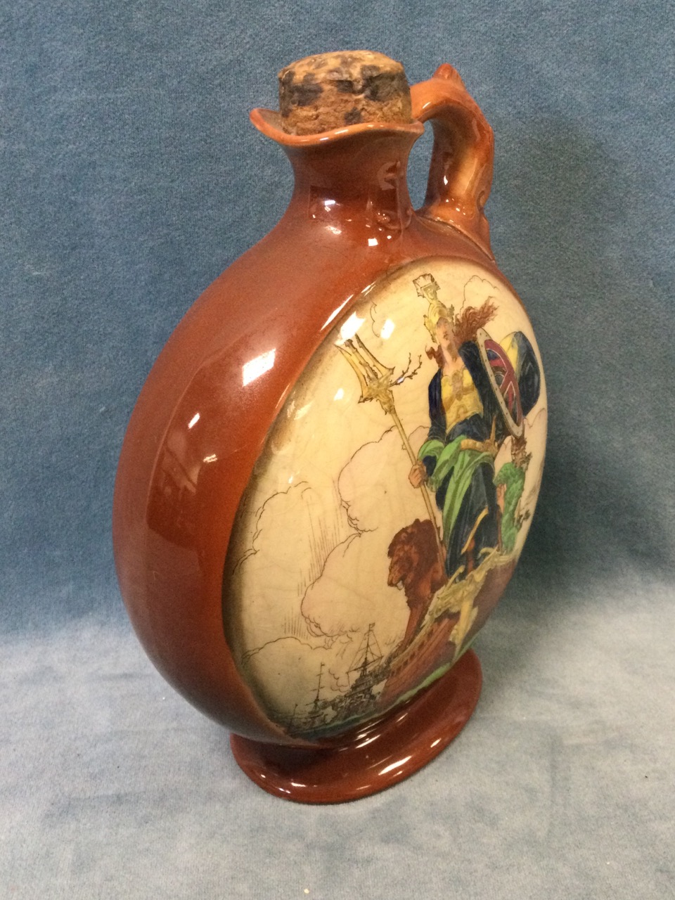 Lot - A ROYAL DOULTON KINGSWARE DEWARS WHISKY FLASK