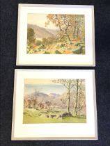 Ernest E Clarke, watercolours, a pair, Lake District landscapes, signed, titled to verso Rydal and