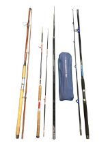 Two new 10ft spinning rods by Shakespeare and Fladen - Powerstick, both with sleeves; a Forshaws