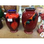 Two Poole vases