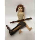 Doll, bird scarer and truncheon