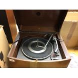 Vintage Garrard PYE record player in wooden case