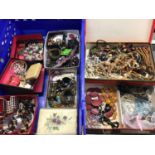 Quantity of costume jewellery including bead necklaces, bangles, earrings etc