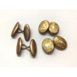 Two pairs of 9ct gold cufflinks